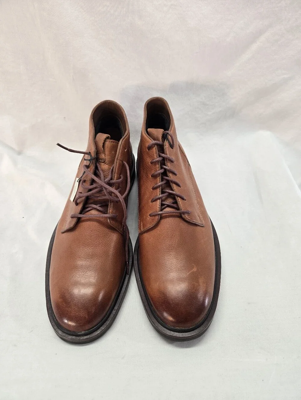 COLE HAAN Men's 10M Cranston Brown Leather Lace-Up Chukka Boots New